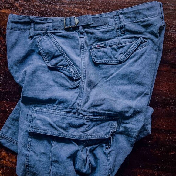 ROOTS Men's Cargo Pants Pre Love 34x25 100% Cotton - Picture 3 of 7